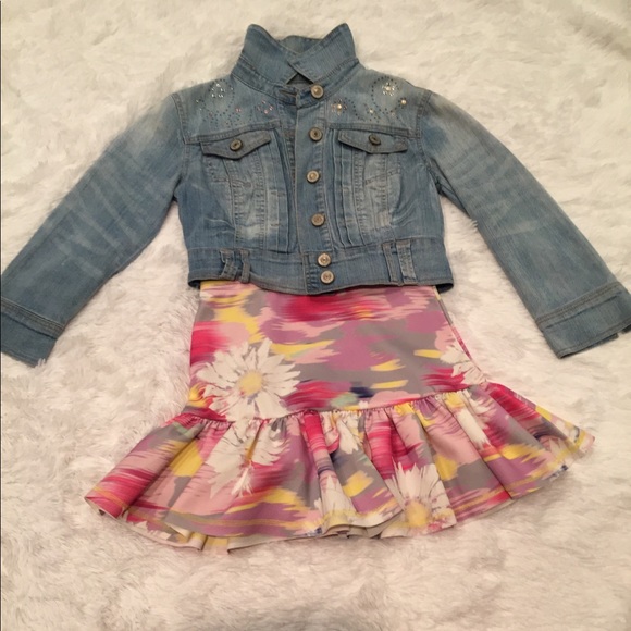 Jolt Other - (2) piece Bundle denim crop top jacket & skirt